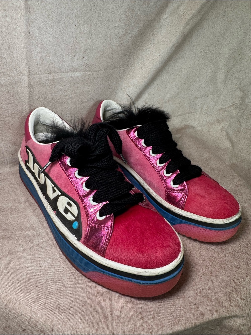 Marc Jacob’s Women's Pink Fur Sneakers